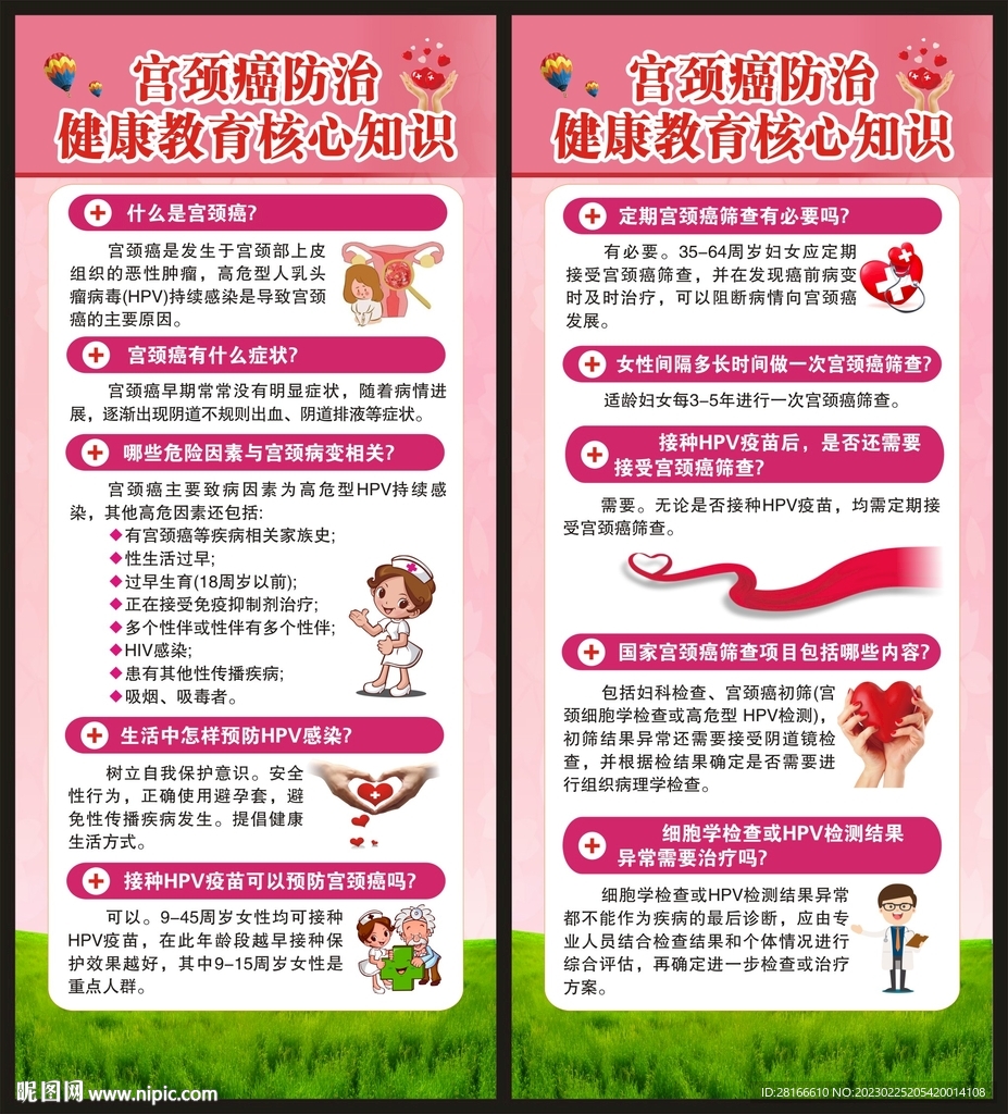 宫颈癌防治健康教育核心知识展架