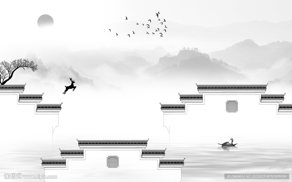 高清  灰色人气山水 TIf分