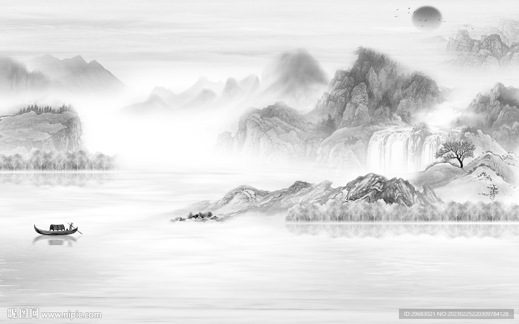 电视 最新灰色山水 Tif分层