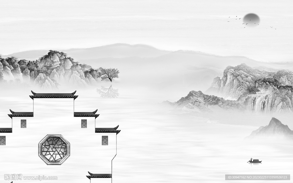 人气 最新灰色山水 TiF分层