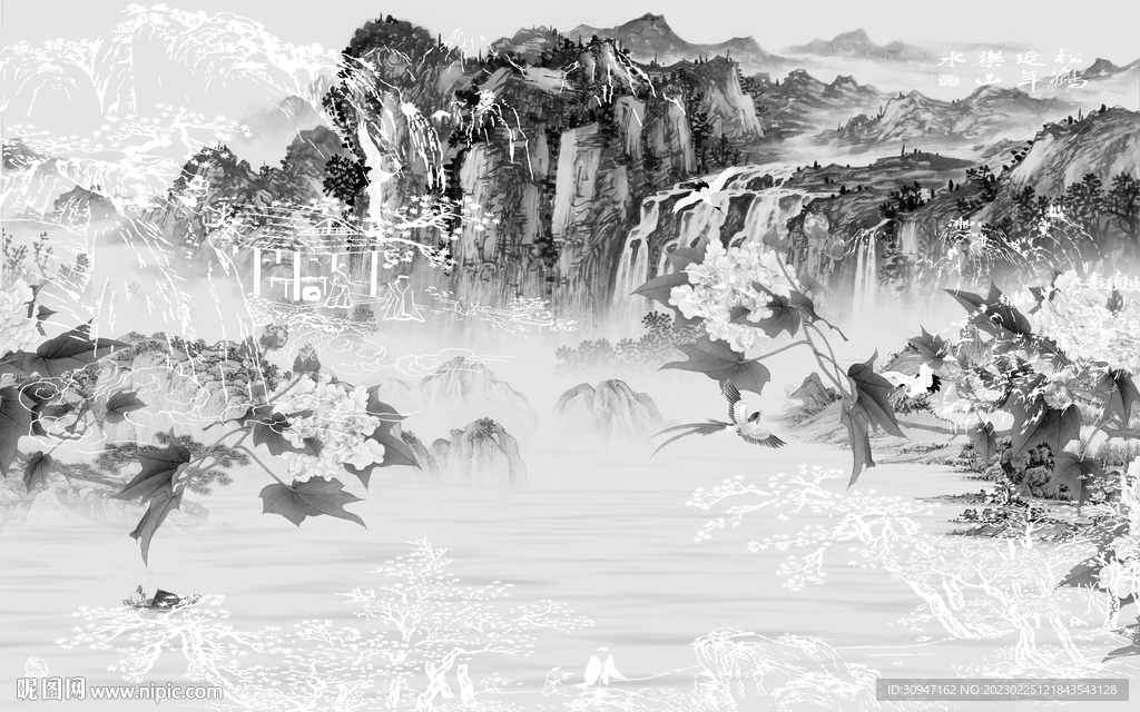 最新 高端灰色山水 TiF分层