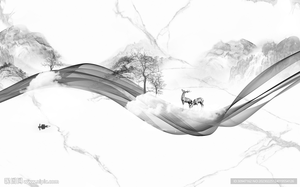 新品 高端灰色山水 TiF分层