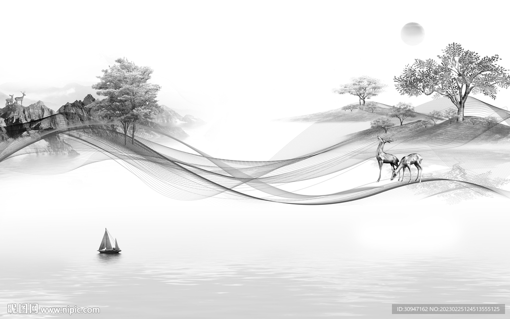 大气 高端灰色山水 TiF分层