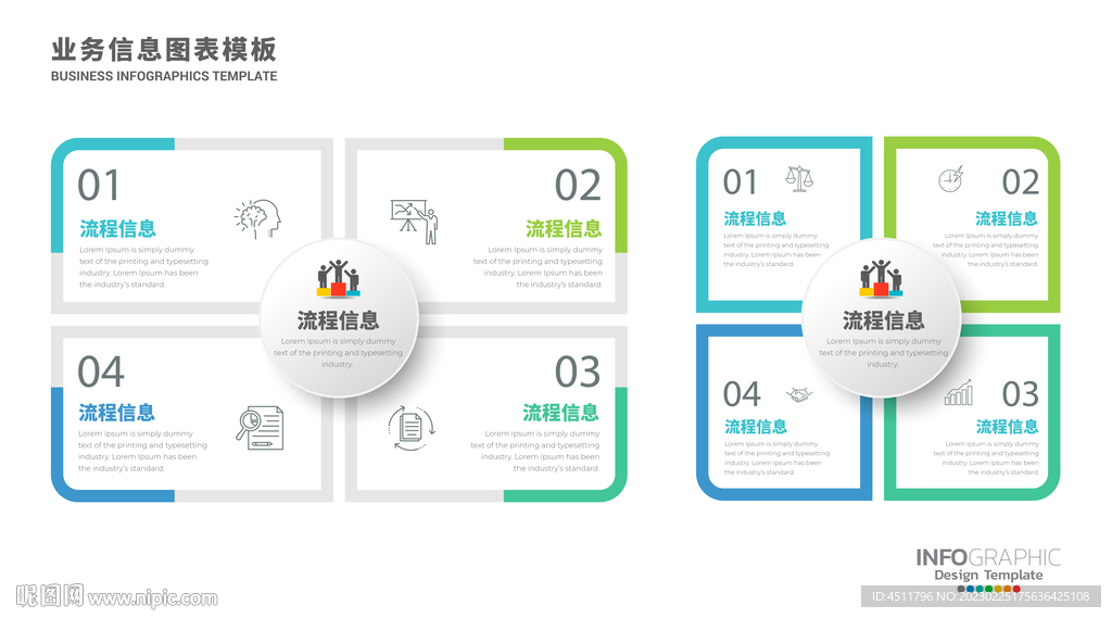 4步业务信息逻辑图表模板