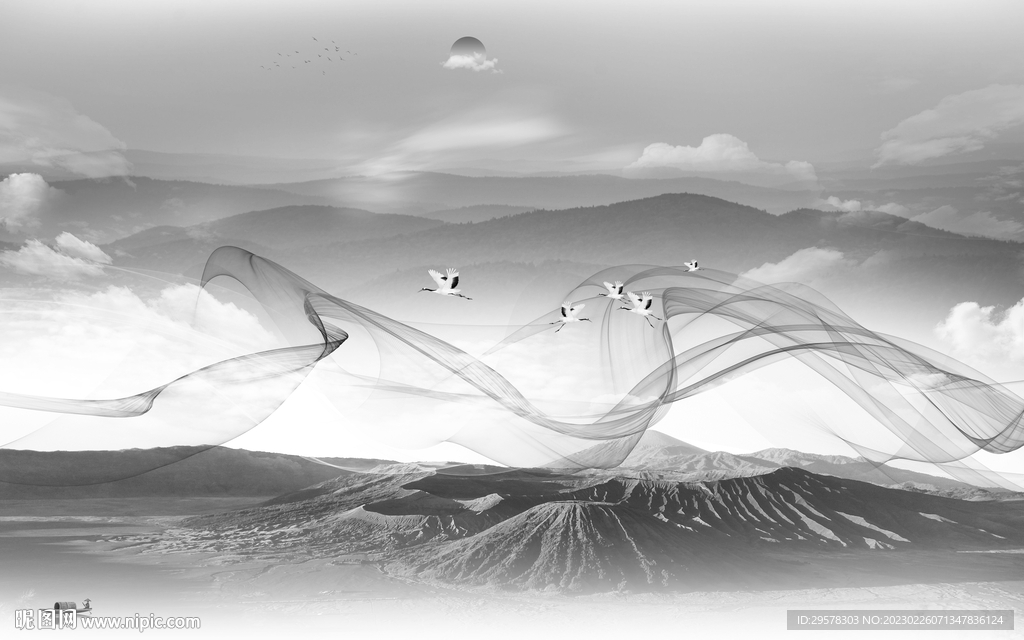 新品 沙发灰色山水 tIf分层