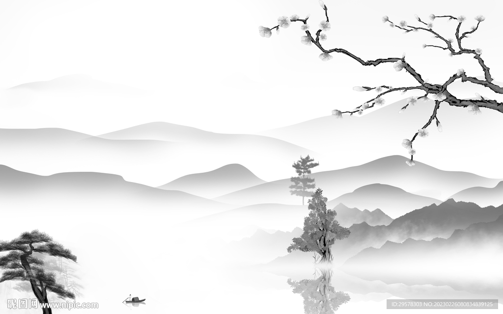 简约 沙发灰色山水 tIf分层