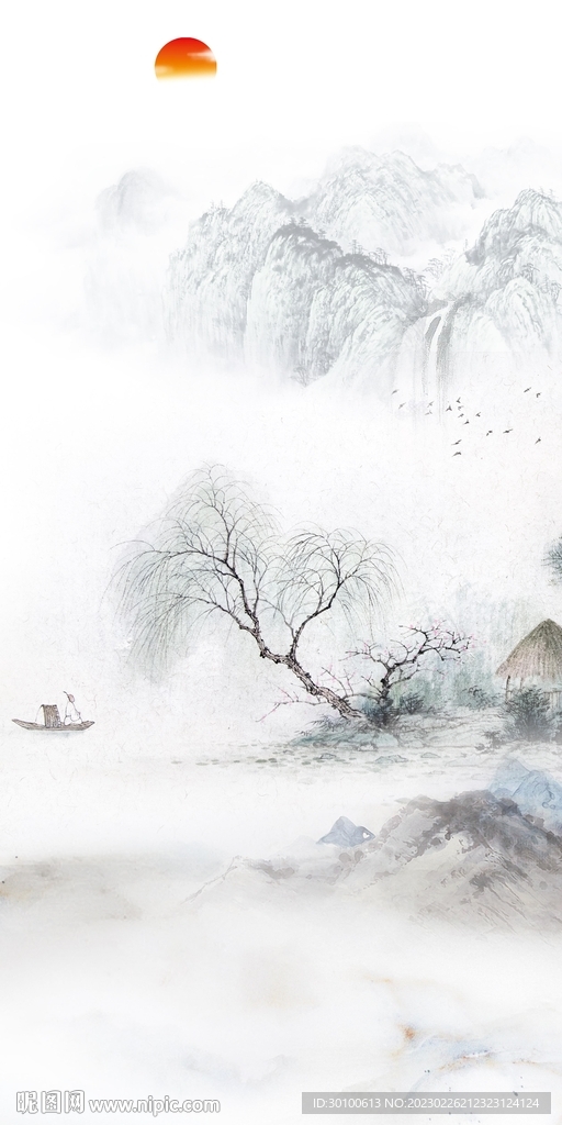 高档 山水中式玄关 TiF分层