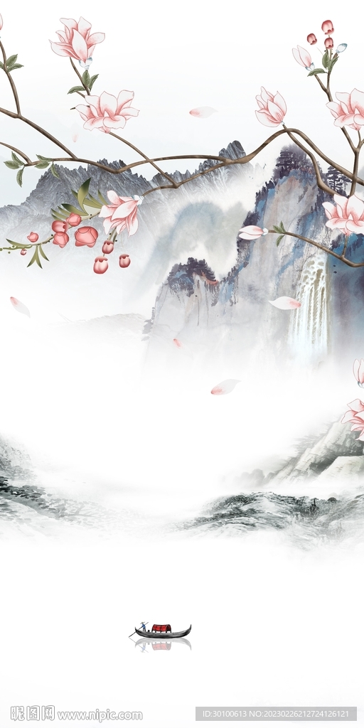 别墅 山水中式玄关 TiF分层