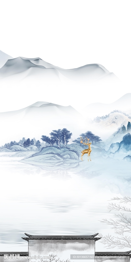 高清 新中式画玄关 TiF分层