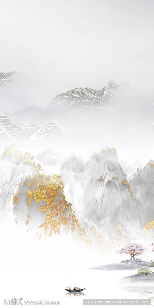 别墅 玄关意境山水 TIf分层