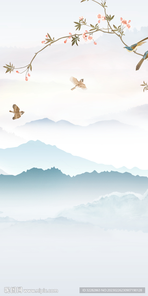 爆款 玄关意境山水 TIf分层