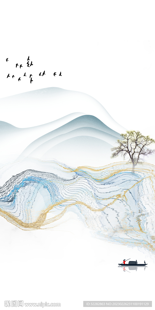 最新 玄关意境山水 TIf分层