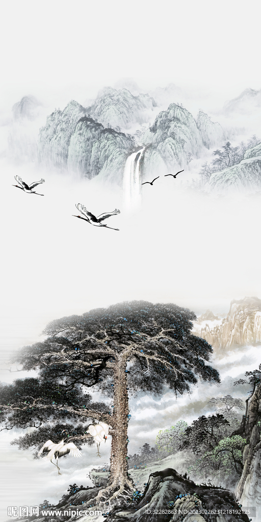 简约 玄关意境山水 TIf分层