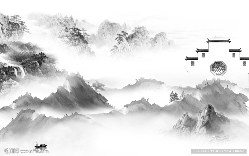 最新 客厅爆款山水 tif分层