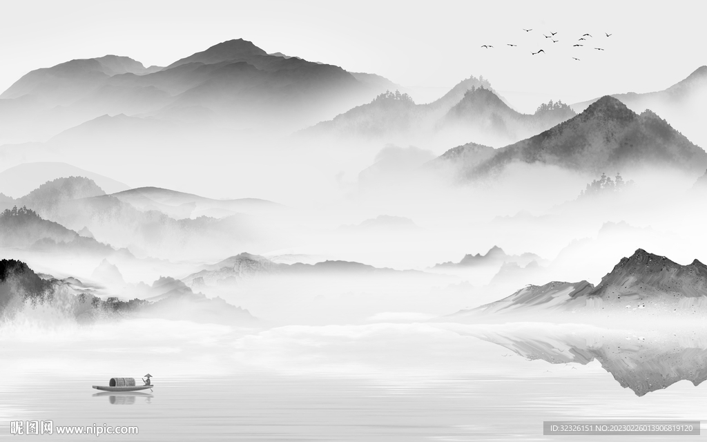 大气 客厅爆款山水 tif分层