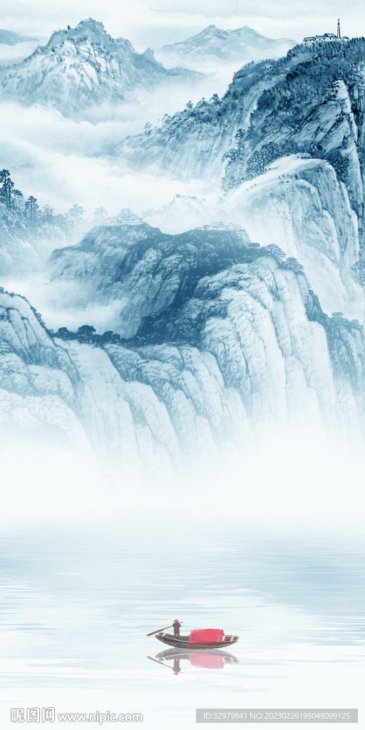 别墅 家装山水玄关 tIf分层