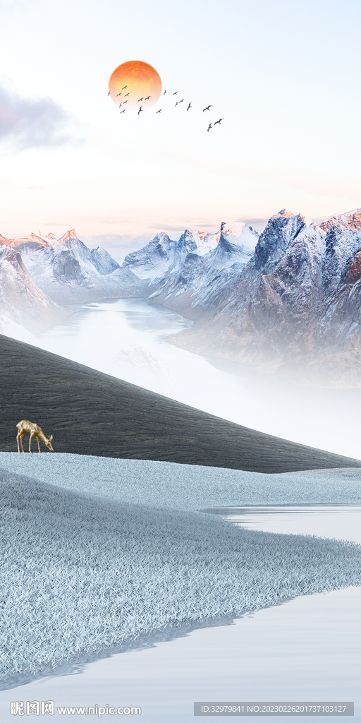 人气 家装山水玄关 tIf分层