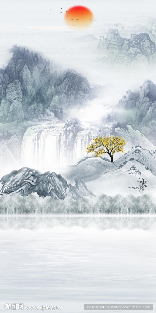 大气 现代山水玄关 TIf分层