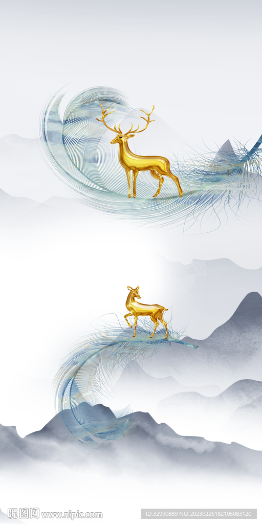 爆款 简意中式玄关 tif分层