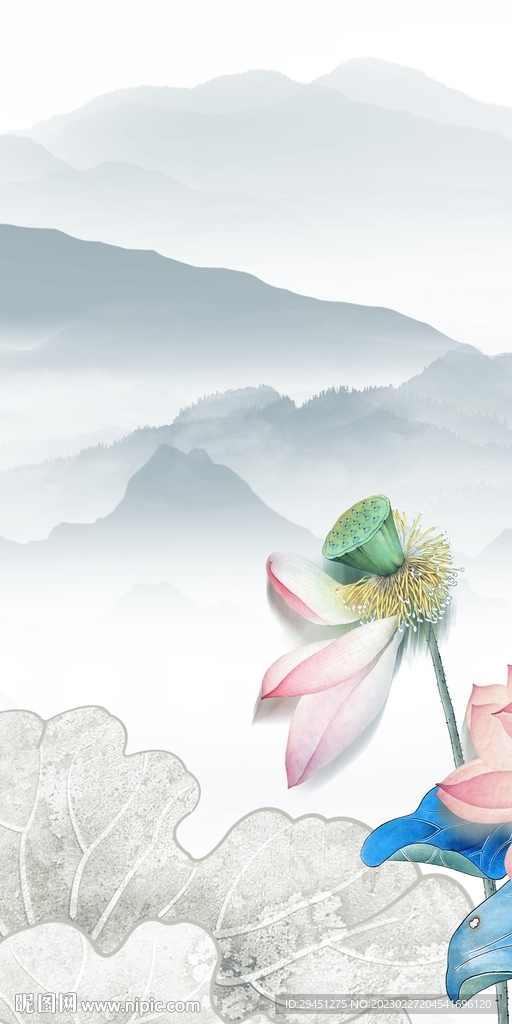 大气 中式山水玄关 TiF分层