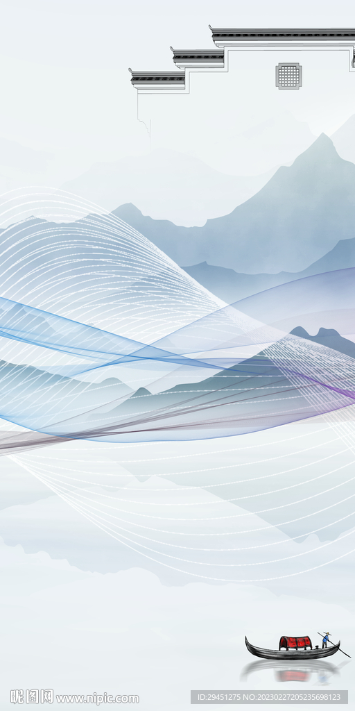 别墅 山水意境玄关 TiF分层