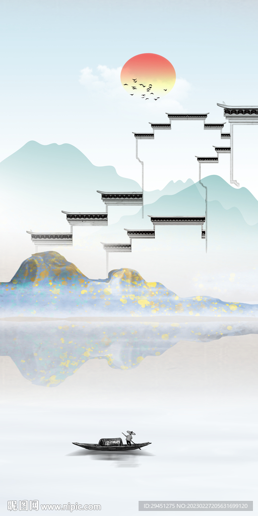 爆款 山水意境玄关 TiF分层