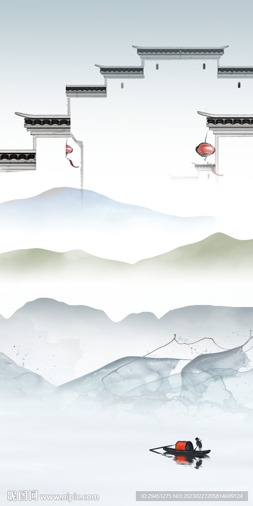 高端山水意境玄关 TiF分层