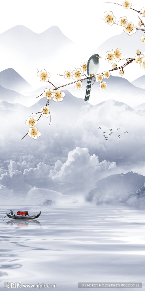 大气 山水意境玄关 TiF分层