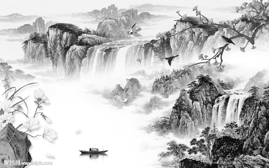 新款 沙发灰色山水 Tif分层