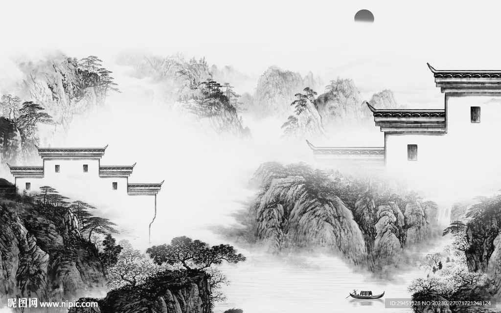 最新 沙发灰色山水 Tif分层