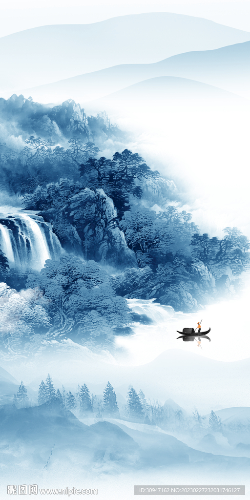 国风 玄关图高清画 tiF分层