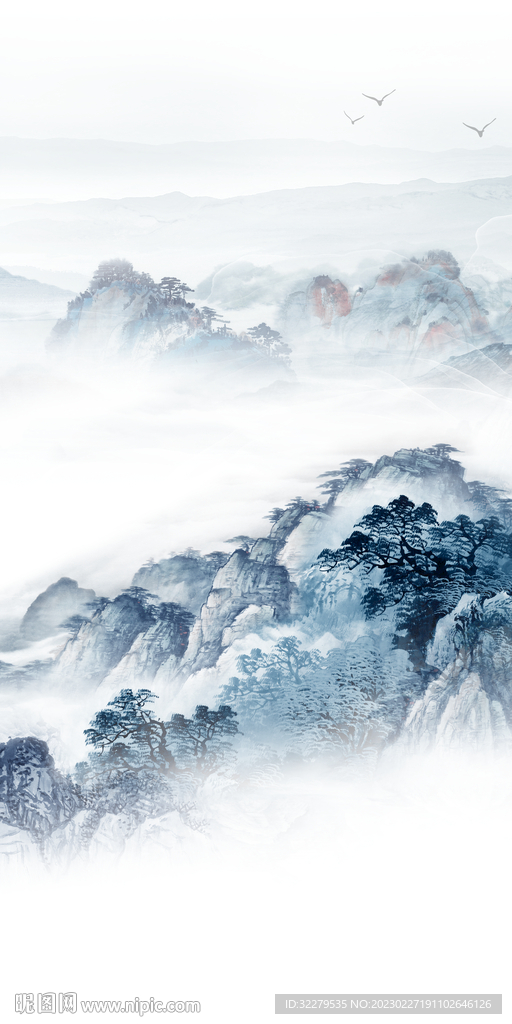 蓝色 高清热门玄关 Tif分层