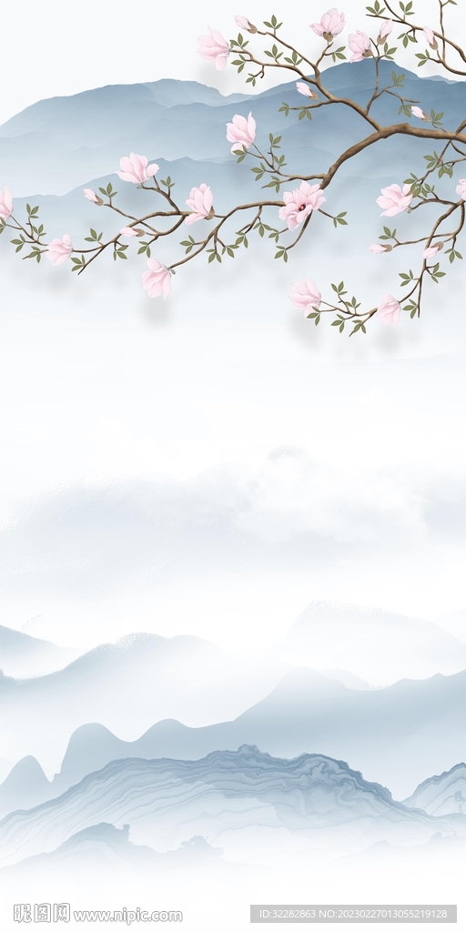 国风 玄关风景山水 TIf分层