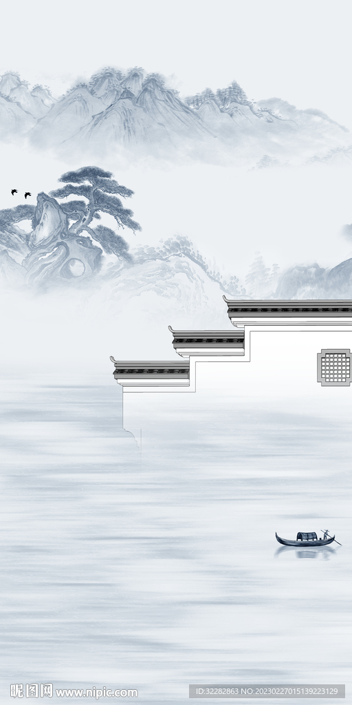 高端 玄关风景山水 TIf分层