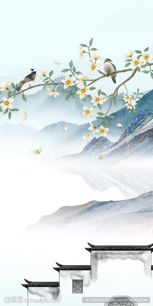 人气 玄关风景山水 TIf分层