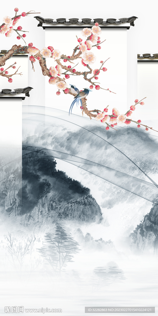 最新 玄关风景山水 TIf分层