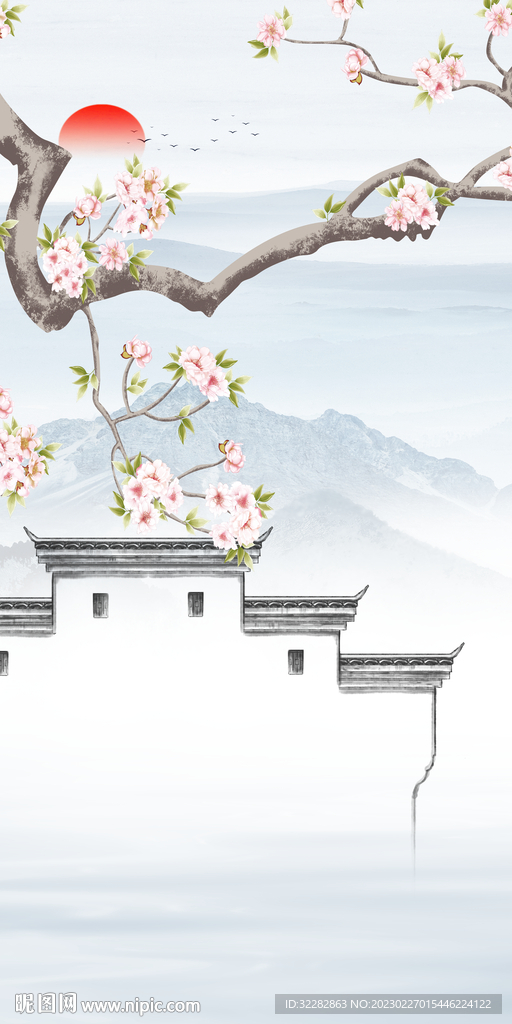 现代 玄关风景山水 TIf分层