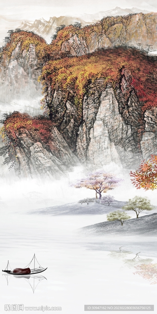 大气 玄关中式框画 tiF分层