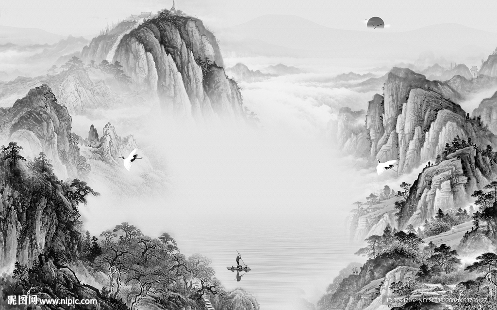 大气 灰色高端山水 Tif分层