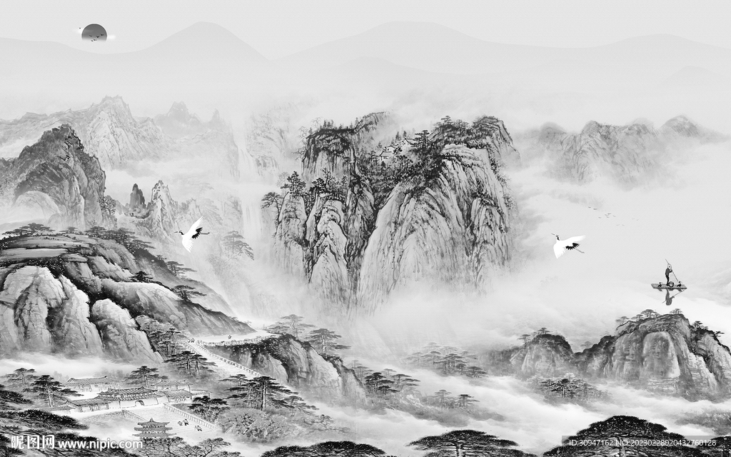 新品 中式意境山水 TiF分层