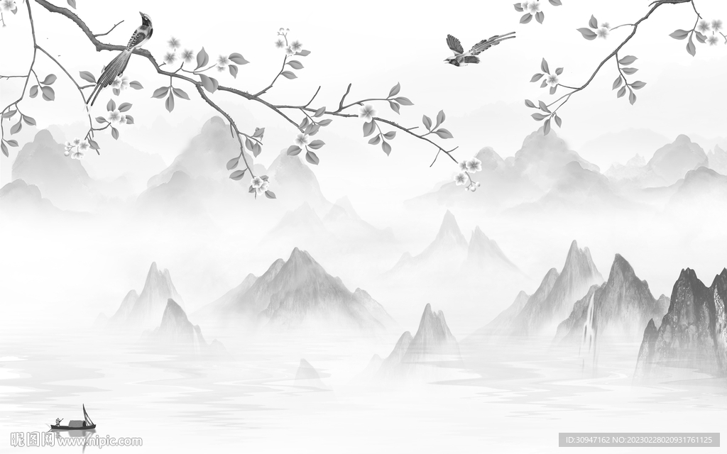 人气 中式意境山水 TiF分层