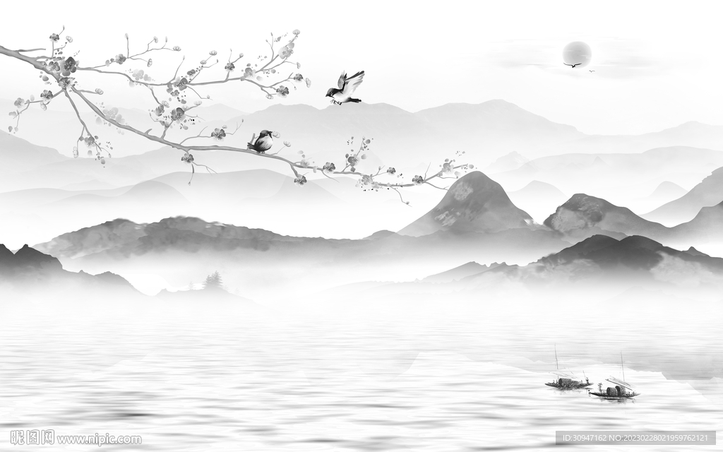 现代 中式意境山水 TiF分层