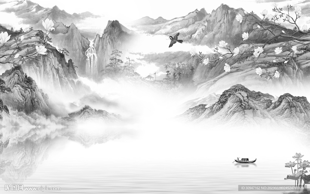 大气 中式意境山水 TiF分层