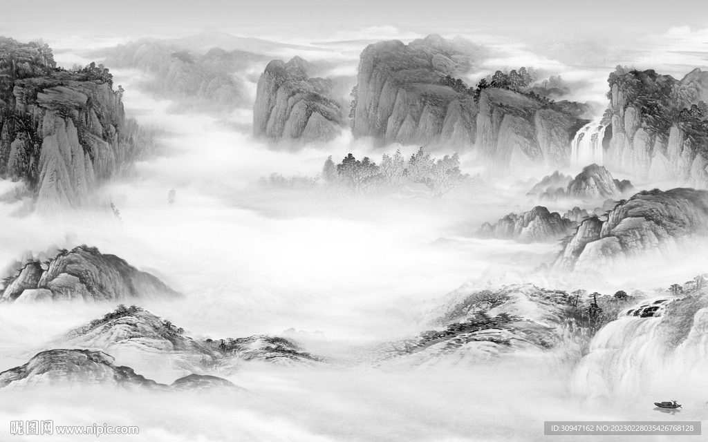 新款 高雅灰色山水 TiF分层