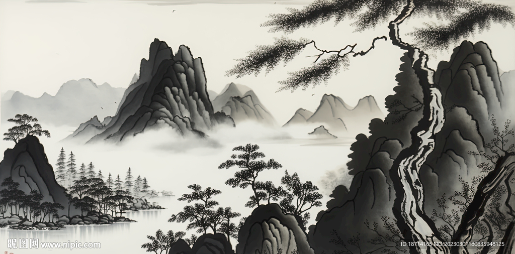 水墨山水画