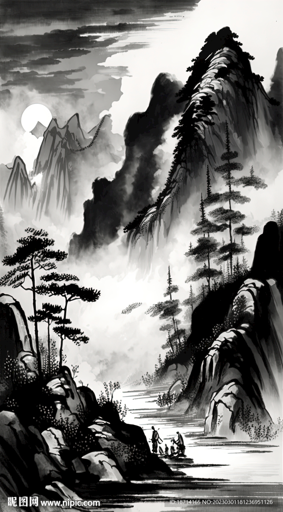 水墨山水画