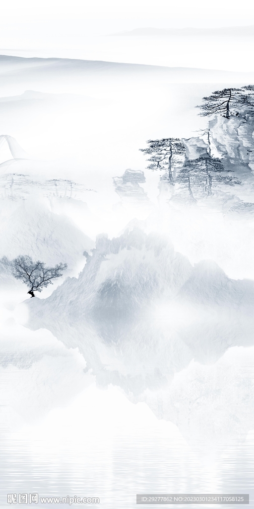 极简 别墅山水玄关 tIF分层