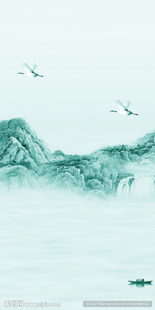 国风 新款山水玄关 tIF分层