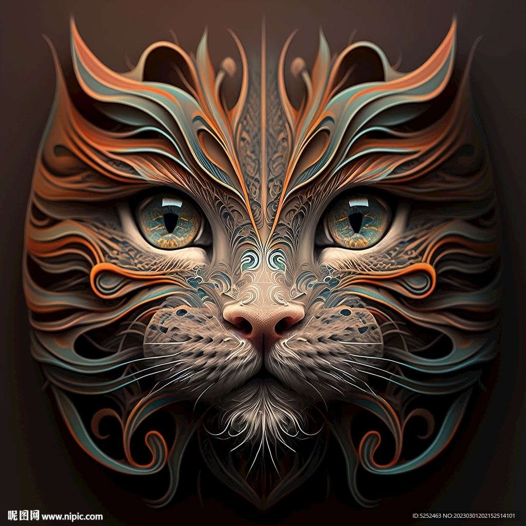 扭曲几何猫图形