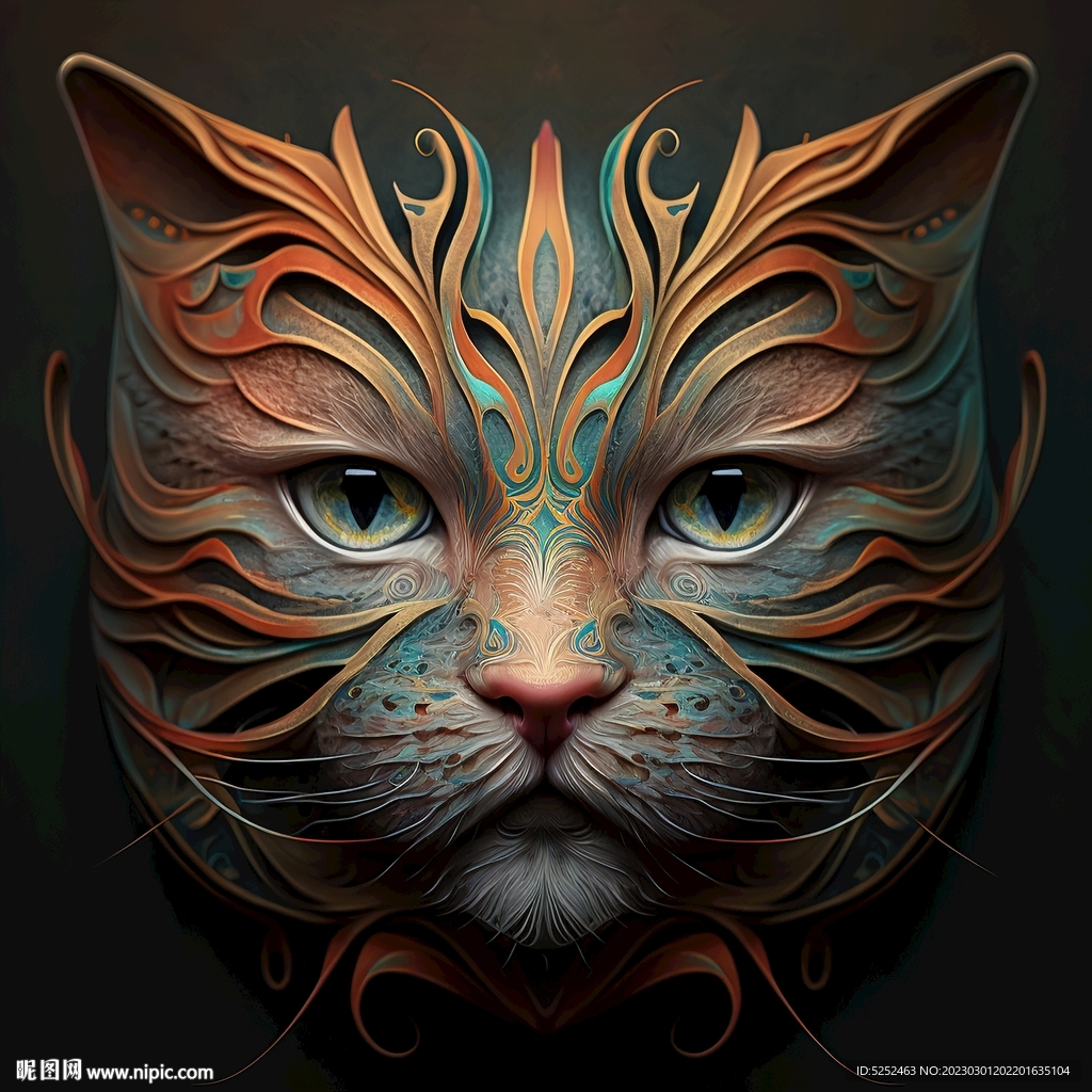 扭曲几何猫图形